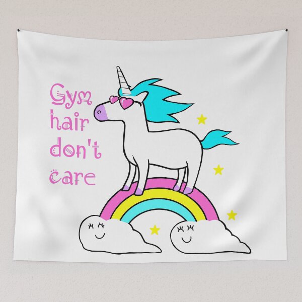 Item preview, Gym hair don't care fitness unicorn designed and sold by Tim Addison.
