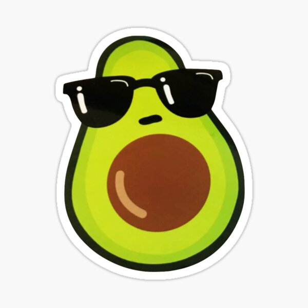 Cute funny toast and glasses, yummy Kawaii avocado' Sticker