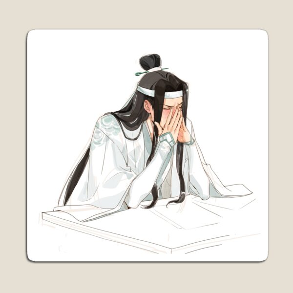 Lan Wangji estresado y pensando en Wei Wuxian de Mo Dao Zu Shi Imán