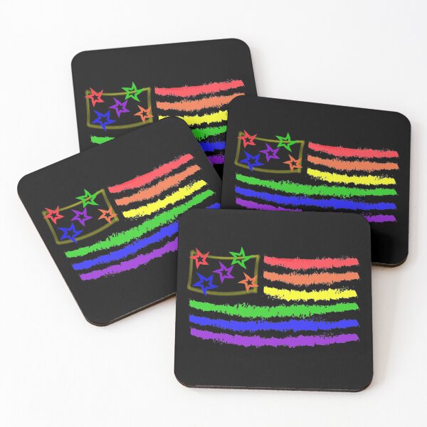 Item preview, LGBTQ rainbow usa flag symbol designed and sold by JAZTshirt.