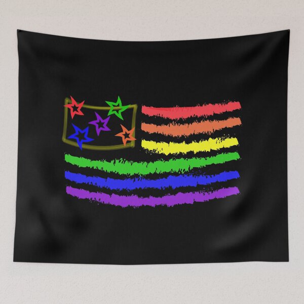 Item preview, LGBTQ rainbow usa flag symbol designed and sold by JAZTshirt.