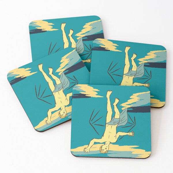 Item preview, Yellow and Blue Icarus Falling with Clouds designed and sold by honourablefool.