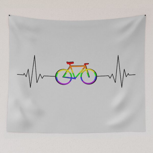 Item preview, Heart Beat Bike Rainbow (Gray Background) designed and sold by Anaquin.