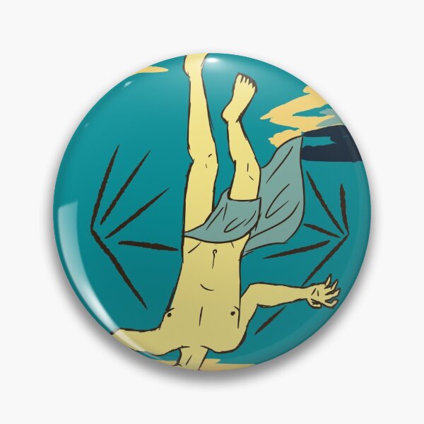 Item preview, Yellow and Blue Icarus Falling with Clouds designed and sold by honourablefool.