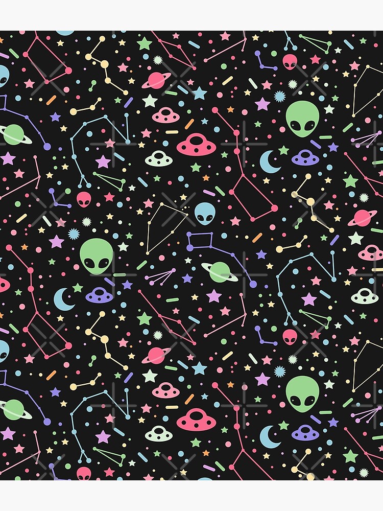Thumbnail 3 of 3, Backpack, Night Sky Constellations with UFOs designed and sold by sugarhai.