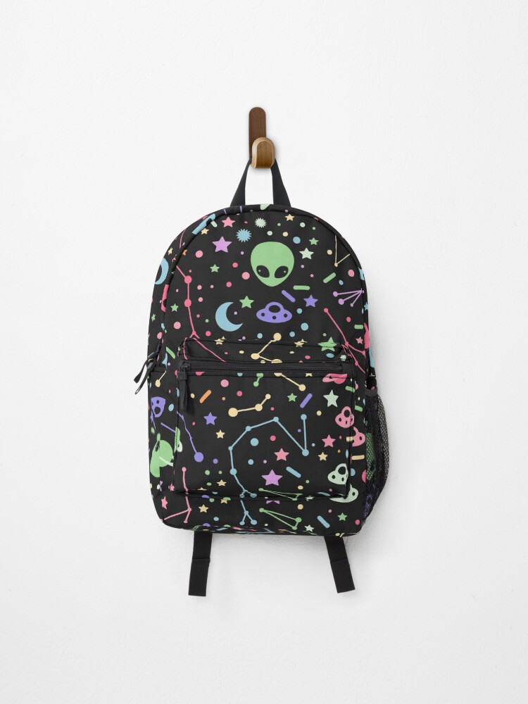 Thumbnail 1 of 3, Backpack, Night Sky Constellations with UFOs designed and sold by sugarhai.
