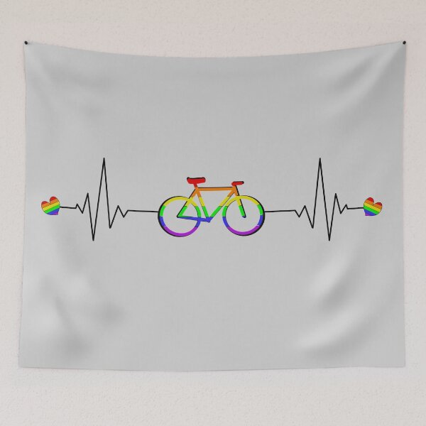 Item preview, Hearts Beat Bike Rainbow (Gray Background) designed and sold by Anaquin.
