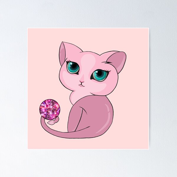 Item preview, Cute pink cat with beautiful seductive eyes designed and sold by CHHAYA-ARTS.
