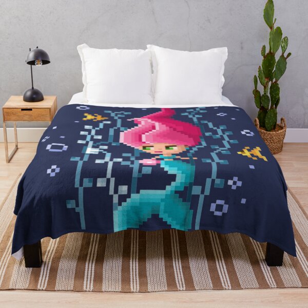 Item preview, Pixelated Pink Haired Chibi Mermaid designed and sold by HopeDetour.