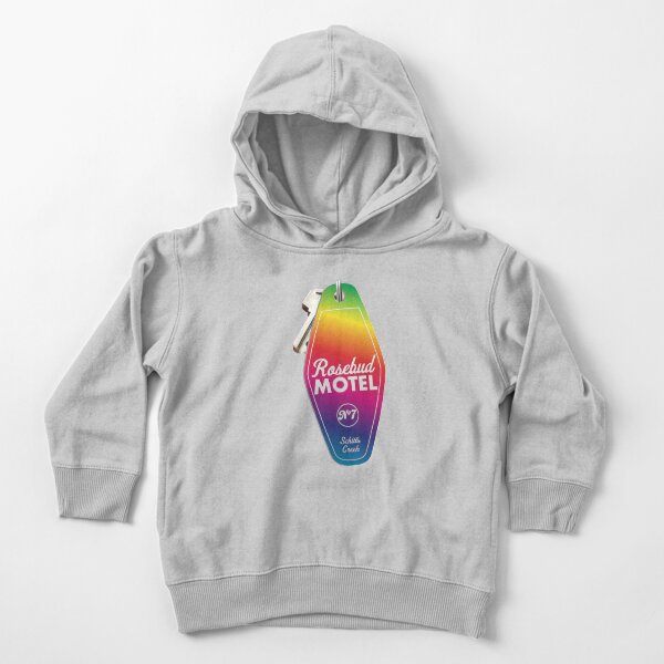 Schitt's Creek Rosebud Motel Key Tag for Room 7, Retro design in Rainbow Pride Colors. Toddler Pullover Hoodie