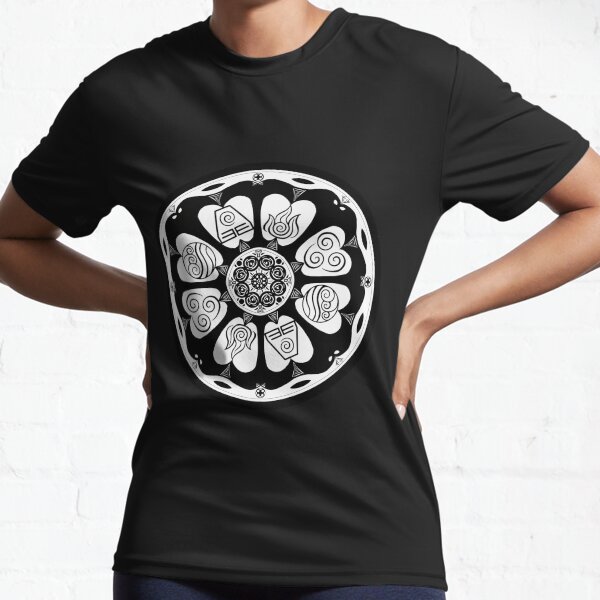Ornate White Lotus Tile Active T-Shirt
