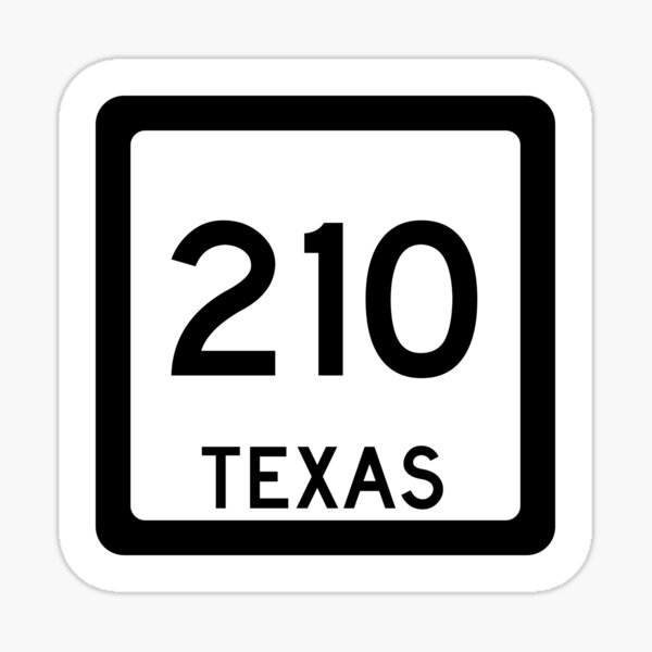 Texas State Route 210 (Area Code 210) Sticker