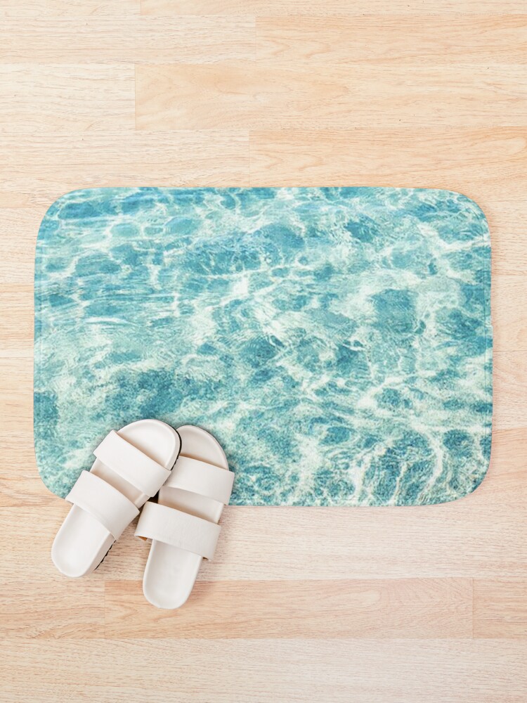 Alternate view of Crystal Clear Aqua Blue Ocean Water Bath Mat