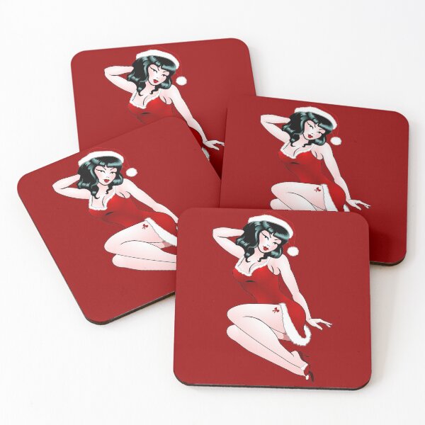 Item preview, Christmas Pin Up Girl Mrs Clause Retro Pinup Art designed and sold by ArtistKimHunter.