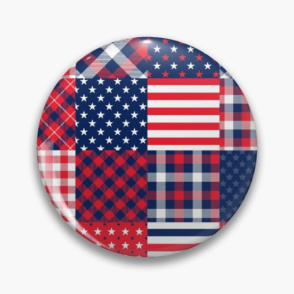 Artikelvorschau, Americana Stars and Stripes Plaid Cheater Quilt entworfen und verkauft von Artefficient.