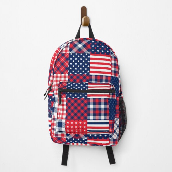 Item preview, Americana Stars and Stripes Plaid Cheater Quilt designed and sold by Artefficient.