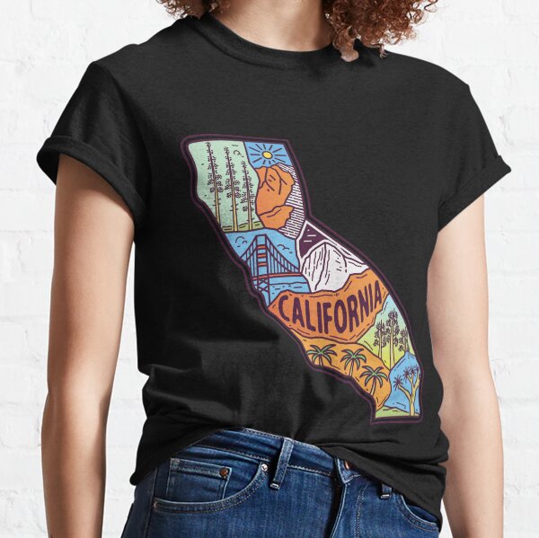 An Artwork of the State California by Region Classic T-Shirt
