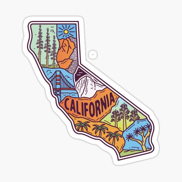 California Dream Sticker Santa Cruz Los Angeles San Diego Malibu