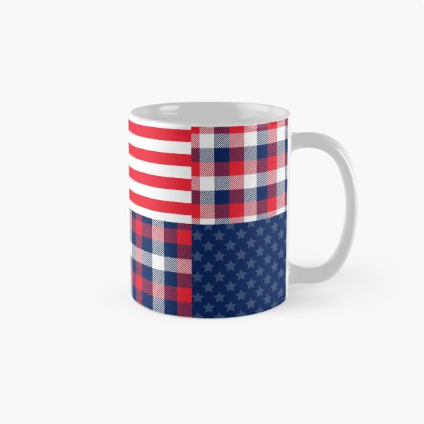 Item preview, Americana Stars and Stripes Plaid Cheater Quilt designed and sold by Artefficient.