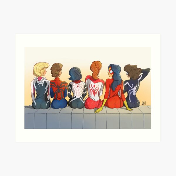 las mujeres araña del hombre araña spiderverse! Lámina artística
