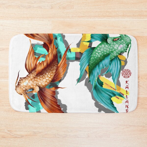 Item preview, Colored China painting - Indian ink painting - with Koi carp dragon fish designed and sold by Kallandra.