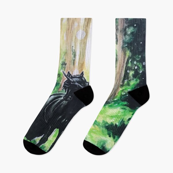 Item preview, Black Unicorn in Magical Forest designed and sold by Lady-Lilac.