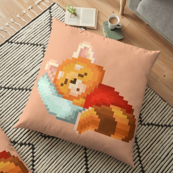 Pixelated Sleepin Fox Floor Pillow