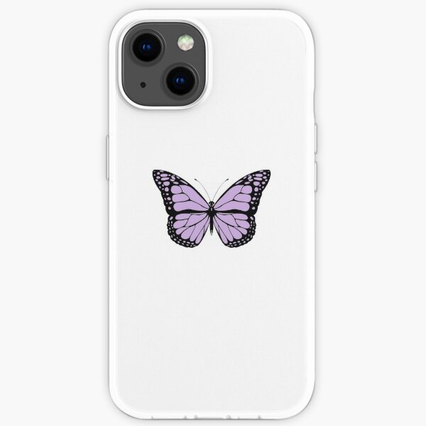 Custom Purple Butterfly Tattoo Tempered Glass White Phone Case