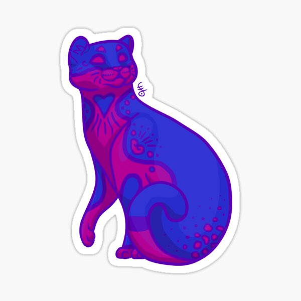 Bi Pride Cat Sticker For Sale By Voidofstars Redbubble 