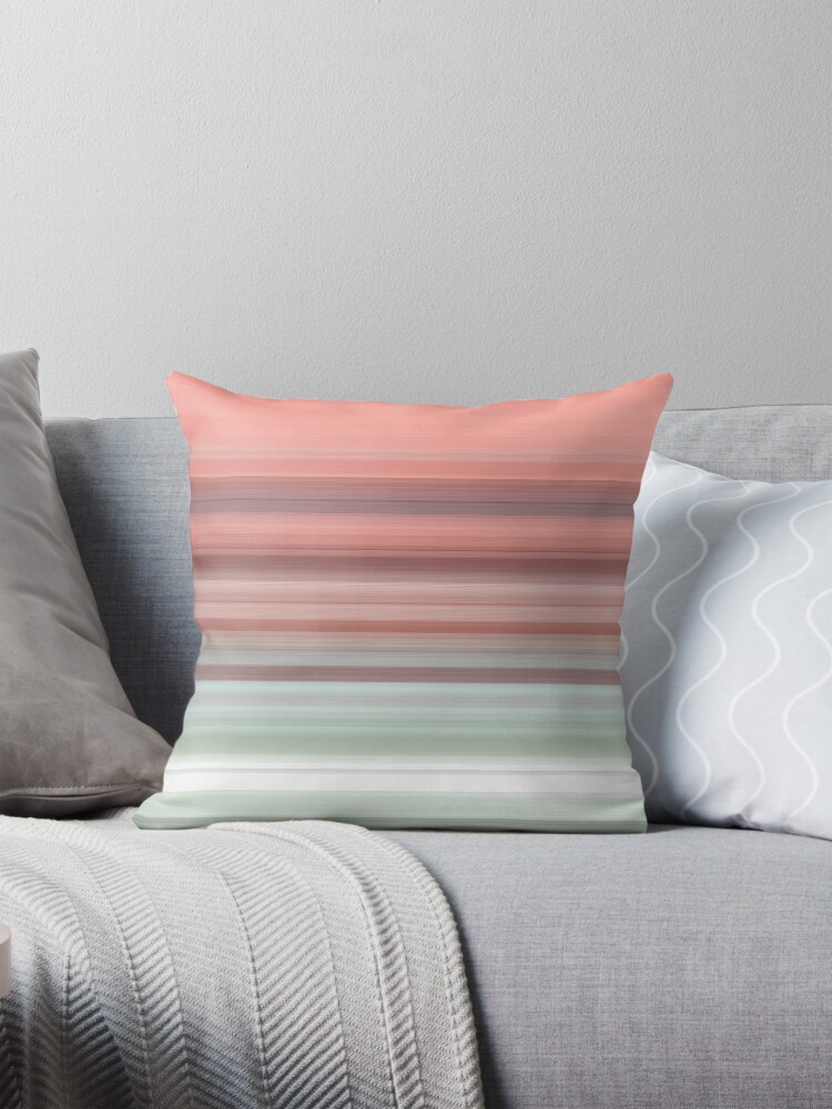 Coral and Mint Green Stripe Design