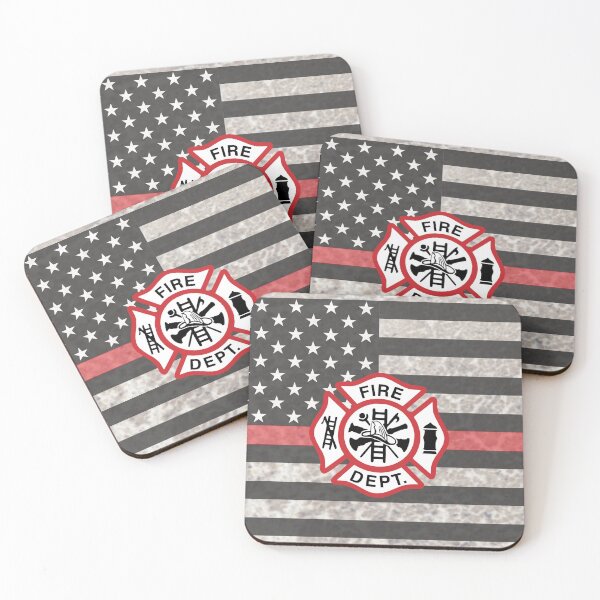 Item preview, Firefighter Gifts, Thin Red Line Flag with Grunge Overlay designed and sold by 3QuartersToday.