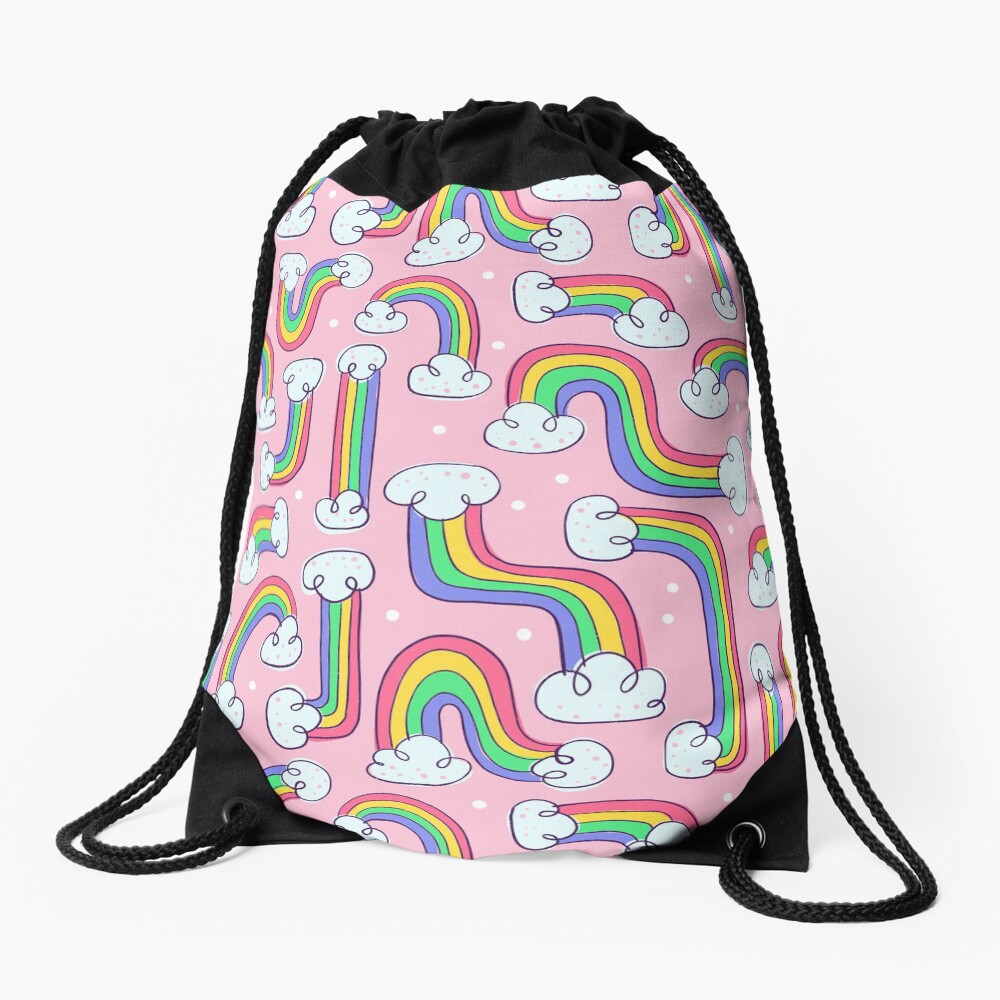 Curvy Rainbows Drawstring Bag