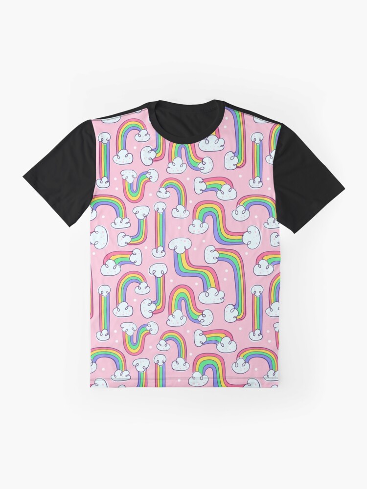 Alternate view of Curvy Rainbows Graphic T-Shirt