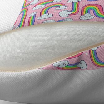 Alternate view of Curvy Rainbows Throw Pillow