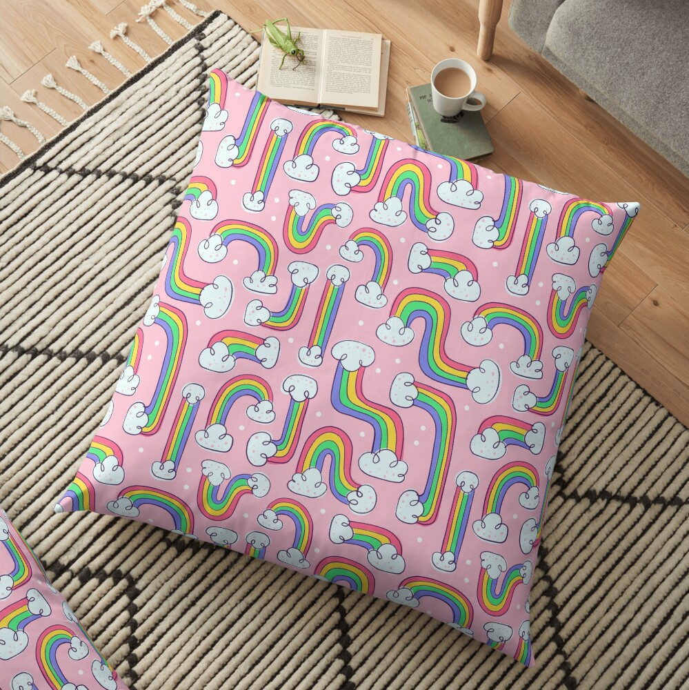 Curvy Rainbows Floor Pillow