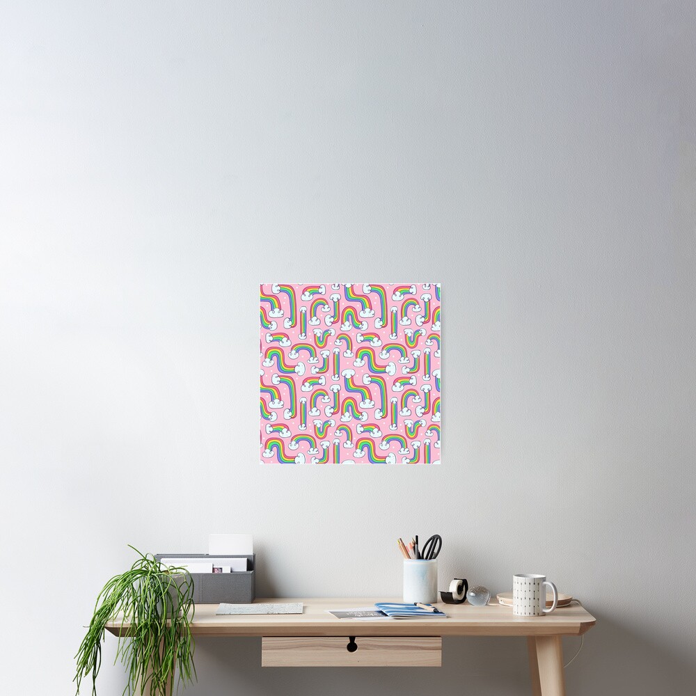 Curvy Rainbows Poster