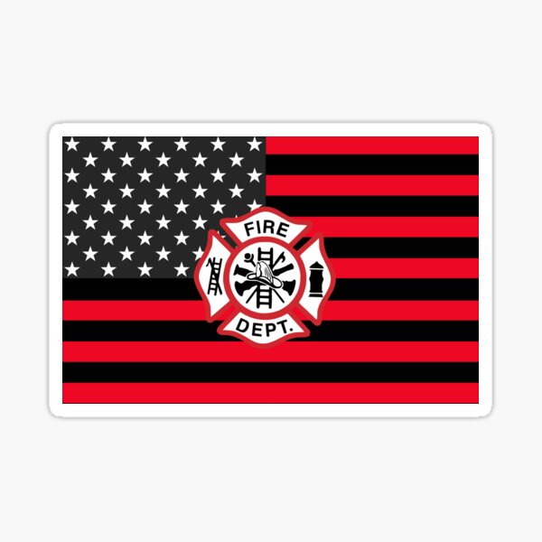 Fire Dept Maltese Cross Gifts Sticker for Sale by 3QuartersToday