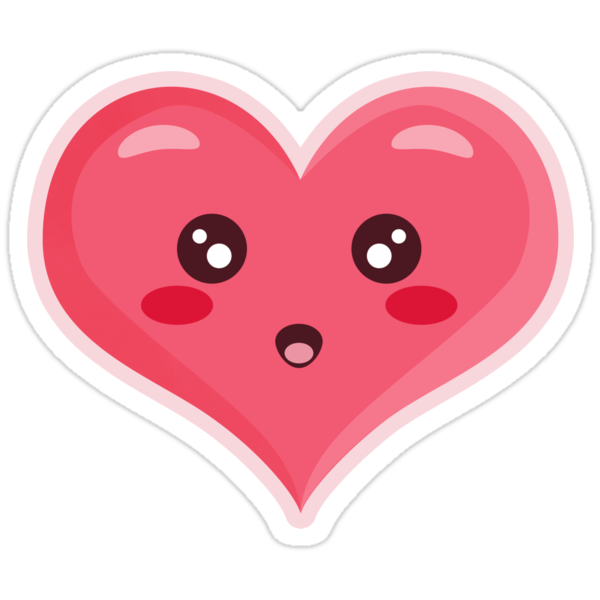 kawaii heart stickers by nirperel redbubble