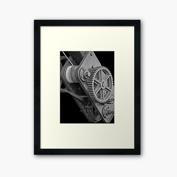 Old Cargo Crane Gears - Walsh Bay Framed Art Print