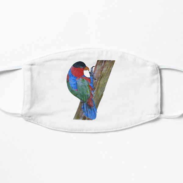 Black Capped Lory in Watercolor Mask