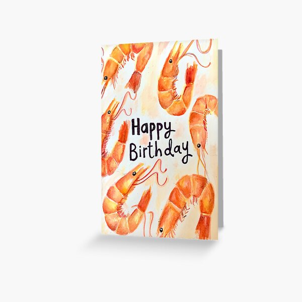 Aperçu de l'œuvre Carte d'anniversaire de crevettes créée et vendue par millashin.