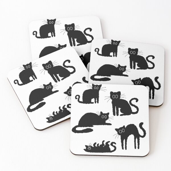 Item preview, Cute Black Cat Kitten Set designed and sold by AceLlama.