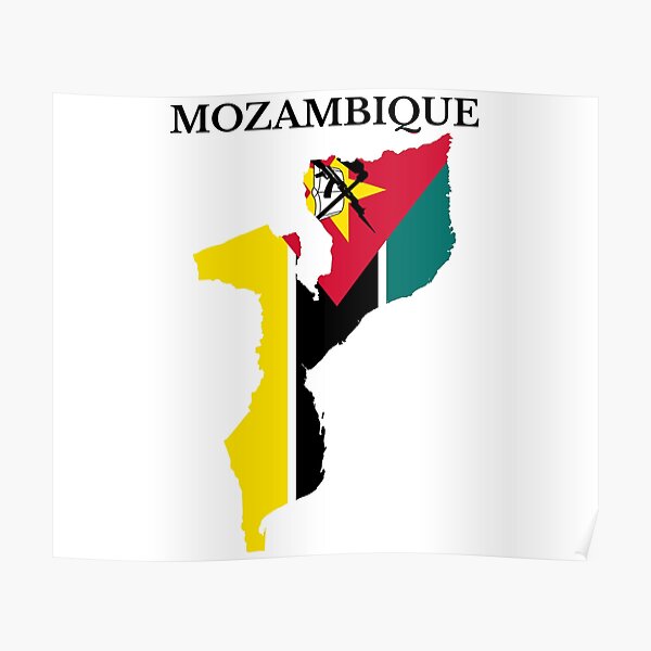 Mozambique Map Flag Poster For Sale By Marosharaf Redbubble