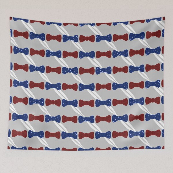 Item preview, Red and Blue Bowties - Grey Background designed and sold by murphydesigns.