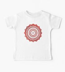 Camiseta para bebés mandala rojo omulyana