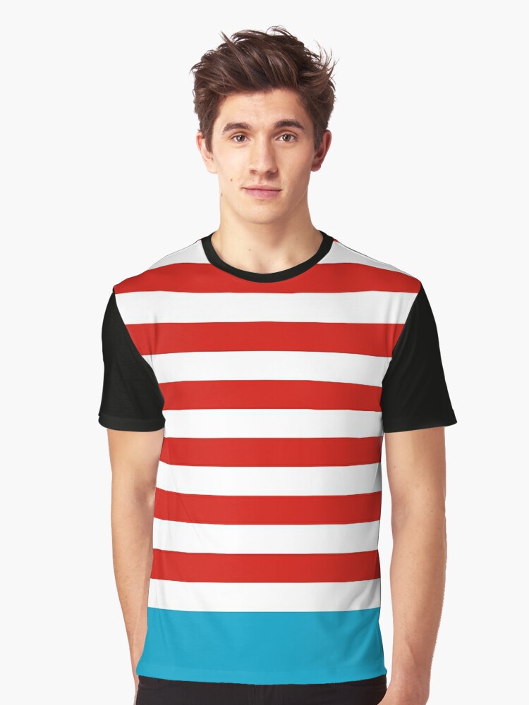 balance Håndværker strække Red and white stripe, Wheres Waldo theme pattern" Graphic T-Shirt for Sale  by efortes | Redbubble