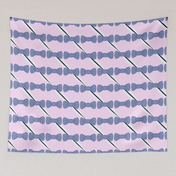 Item preview, Pink and Chambray Striped Bowties  designed and sold by murphydesigns.