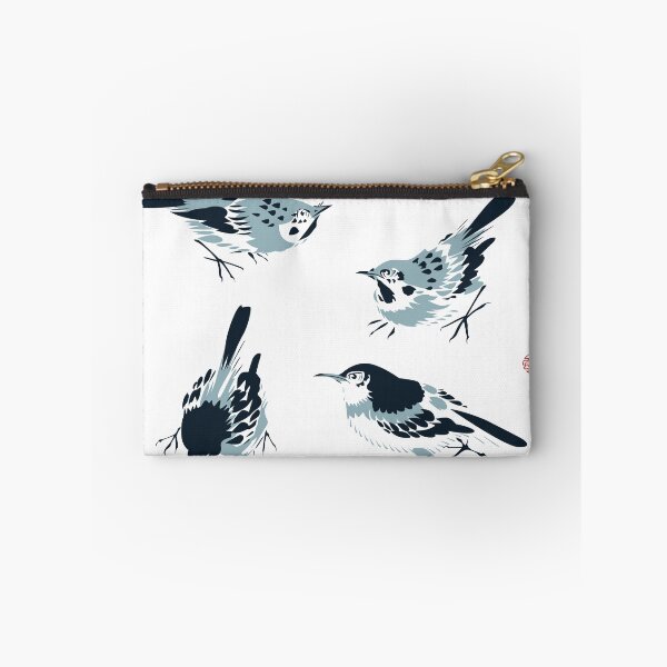 Item preview, Chinese ink painting - sparrows four views in blue designed and sold by Kallandra.