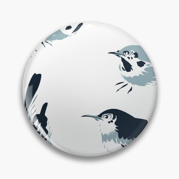 Item preview, Chinese ink painting - sparrows four views in blue designed and sold by Kallandra.