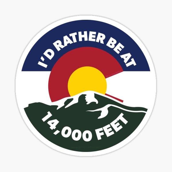 Colorado - I'd Rather Be at 14,000 Feet Sticker